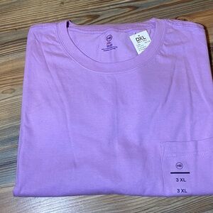 NWT HARBOR BAY Pocketed Lilac Tee T-Shirt size 3XL